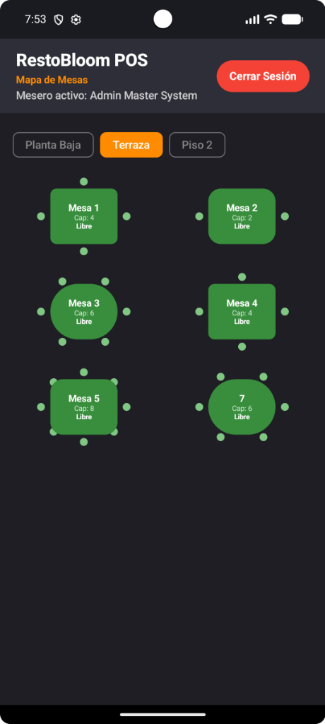 RestoBloom Mapa Mesas